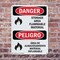 Signmission Storage Area Flammable Material Bilingual Danger Sign, Plastic, 7in W x 10in L, 2PK OS-2PACK-DS-P-710-VS-1583 - alternate 6